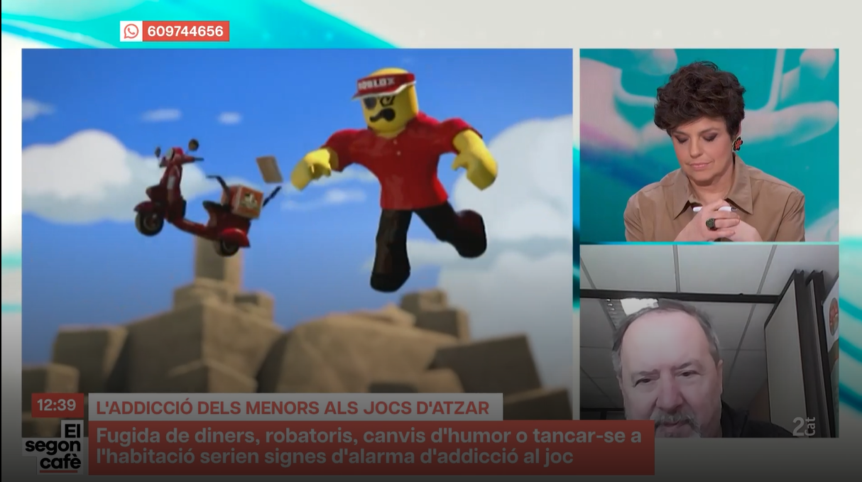 Francesc Perendreu participa al programa El segon cafè de La 2 per parlar de prevenció del joc