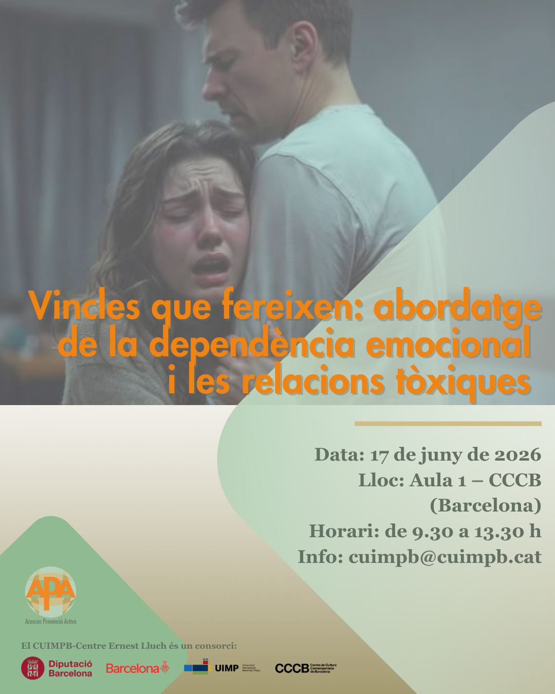 ACENCAS Prevenció Activa impulsa una jornada especialitzada sobre dependència emocional i relacions tòxiques